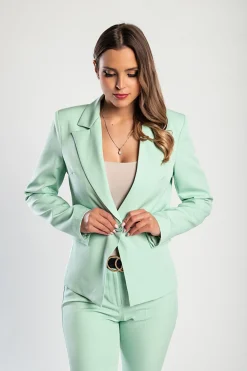Completo elegante blazer e pantaloni, menta