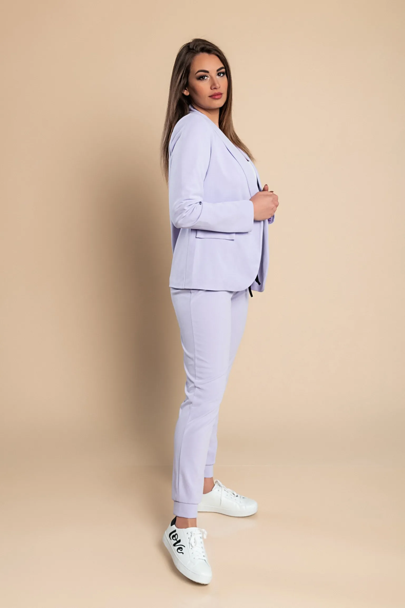 Completo giacca e pantalone elegante Estrena, lilla