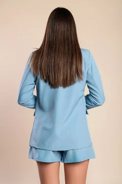 Completo giacca elegante e pantaloncini, blu