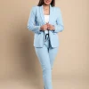 Completo giacca pantalone elegante Estrena, azzurro