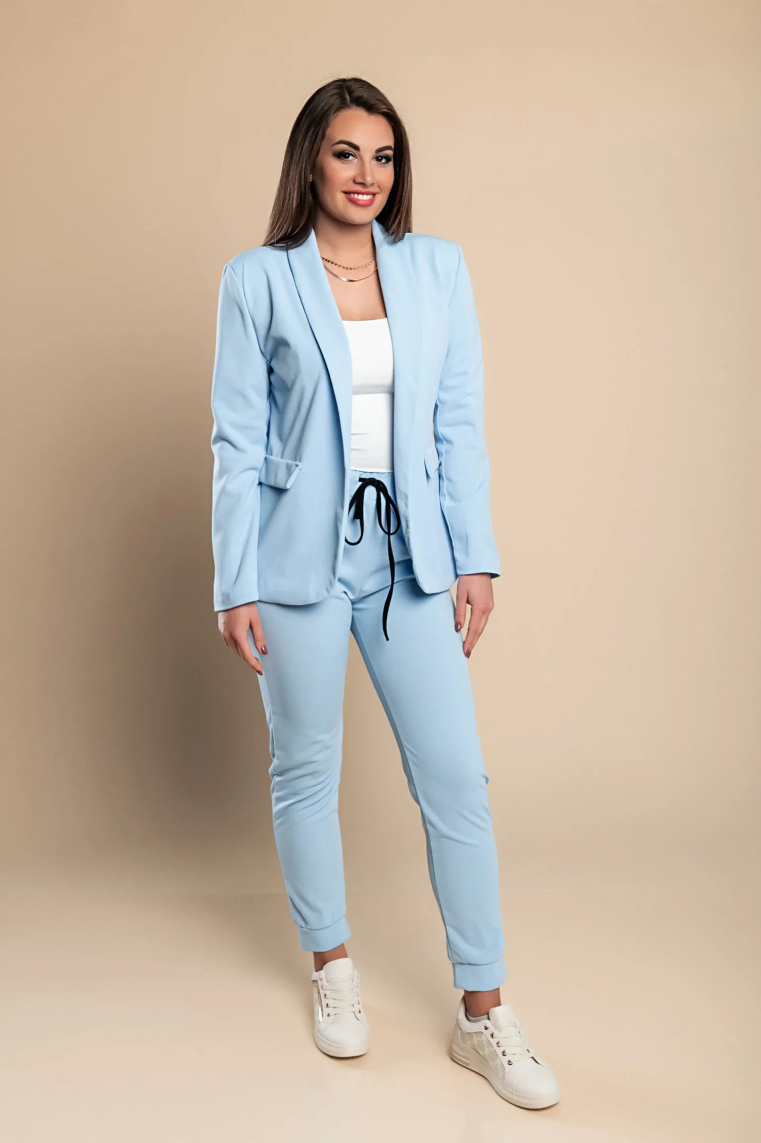 Completo giacca pantalone elegante Estrena, azzurro