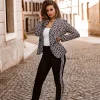 Completo pantalone e blazer con stampa Nunzia, bianco e nero