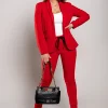 Completo pantalone e blazer elegante Estrena, rosso