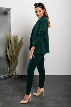 Completo pantalone e blazer elegante Estrena, verde scuro