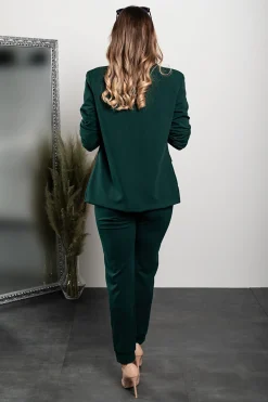Completo pantalone e blazer elegante Estrena, verde scuro