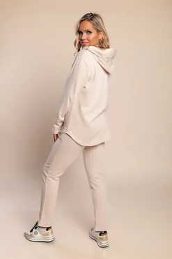 Completo tuta con cerniera, beige