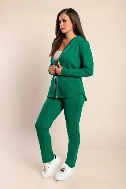 Completo tuta con cerniera, verde