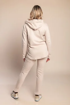 Completo tuta con cerniera, beige