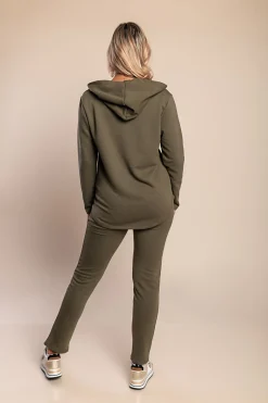 Completo tuta con cerniera, verde oliva