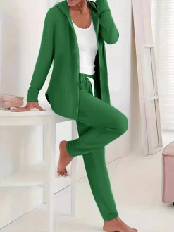 Completo tuta con cerniera, verde