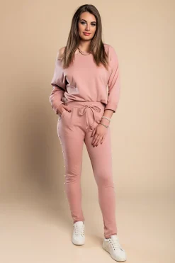 Completo tuta con imitazione di perle Kyla , rosa
