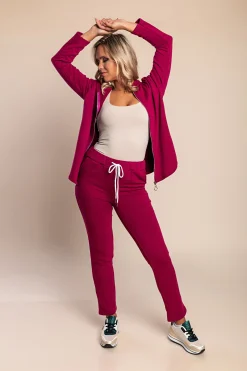 Completo tuta con zip, amarena