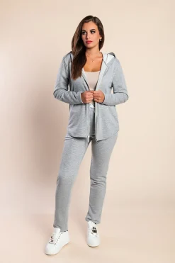 Completo tuta con zip, grigio chiaro