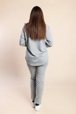 Completo tuta con zip, grigio chiaro