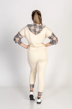Completo tuta in cotone con stampa Ferisa, beige