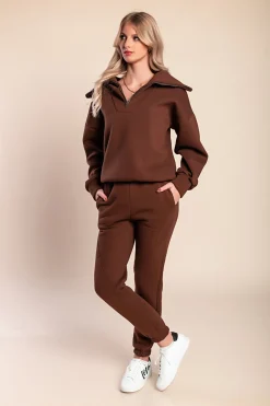 Completo tuta in cotone, marrone