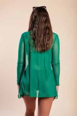 Costume da bagno 3 pezzi con mantella, verde