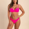 Costume due pezzi con reggiseno imbottito, rosa
