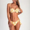 Costume due pezzi con stampa floreale, bianco