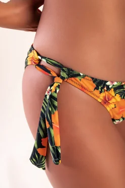 Costume due pezzi con stampa floreale, nero