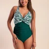 Costume intero con stampa, verde