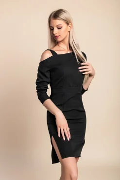 Elegante abito midi, colore nero
