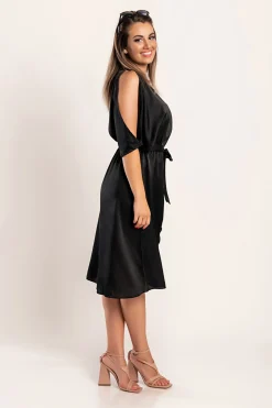 Elegante abito midi con cut-out Thiena, nero