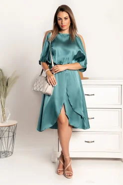Elegante abito midi con cut-out Thiena, Menta
