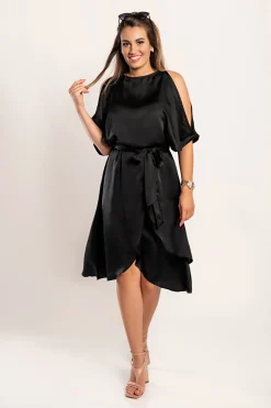 Elegante abito midi con cut-out Thiena, nero