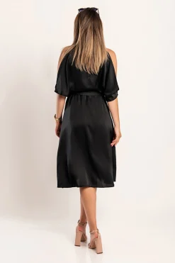 Elegante abito midi con cut-out Thiena, nero