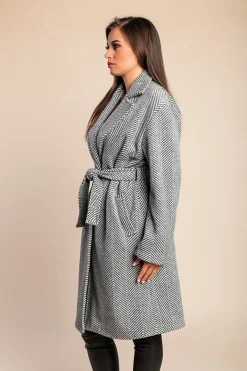 Elegante cappotto abbottonato, nero