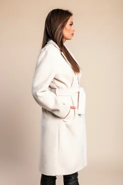 Elegante cappotto abbottonato, beige
