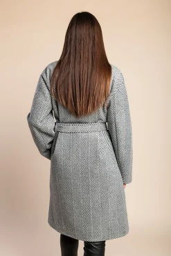 Elegante cappotto abbottonato, nero