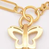 Elegante collana con pendente a farfalla, ART515, colore oro
