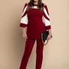 Elegante completo camicia e pantalone, bordeaux