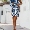 Elegante mini abito asimmetrico Vestea, blu scuro