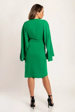 Elegante mini abito con spacco Coccolia, verde