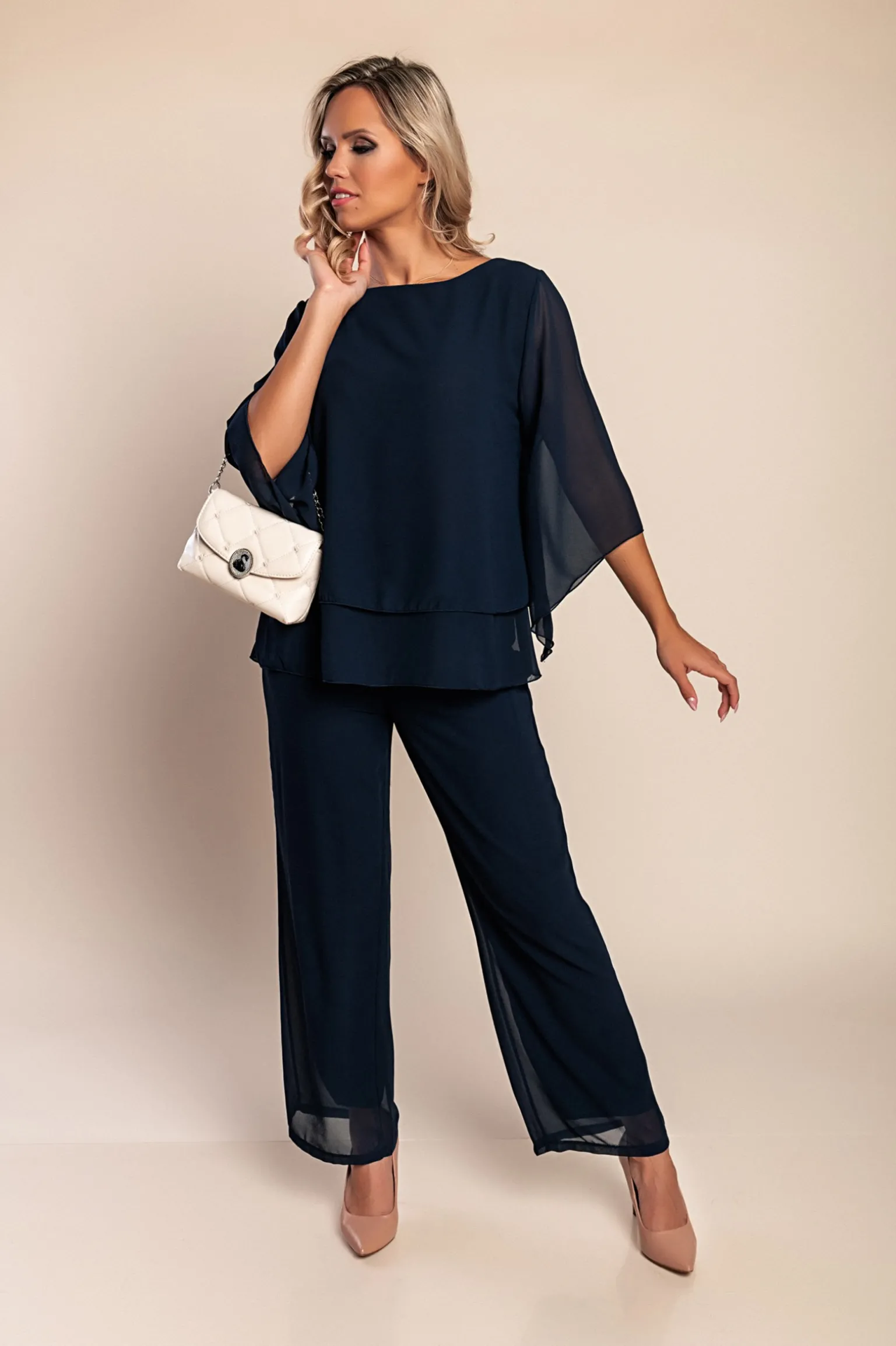 Elegante set da 2 pezzi, blu scuro