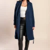 Elegante trench con bottoni, blu scuro