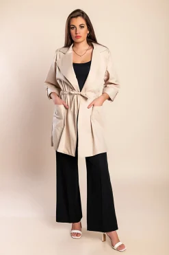 Elegante trench in cotone, beige