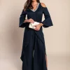 Elegante tuta con paillettes, blu scuro