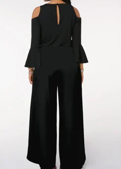 Elegante tuta con paillettes, nera