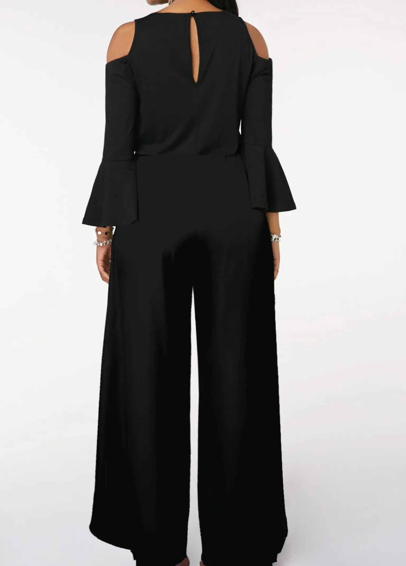 Elegante tuta con paillettes, nera
