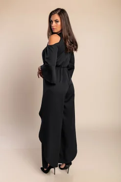 Elegante tuta con paillettes, nera