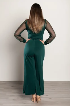 Elegante tuta con scollo a V Georgina, verde scuro