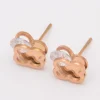 Eleganti orecchini a bottone con strass, ART510, oro rosa