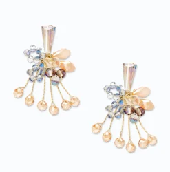 Eleganti orecchini a forma di mazzo di fiori, ART377, multicolor