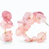 Eleganti orecchini con fiori, rosa