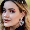 Eleganti orecchini con strass, rosa