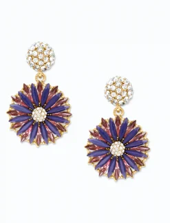 Eleganti orecchini con strass, viola